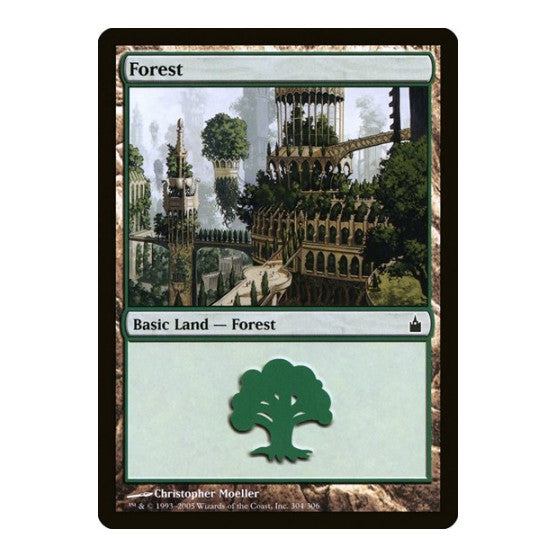 Forest 304 Ravnica: City of Guilds (RAV) - (, Moderately Played)