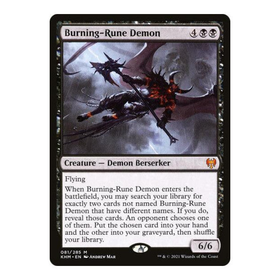 Burning Rune Demon Kaldheim (KHM) - (#81, Mythic Rare) (, Near Mint)