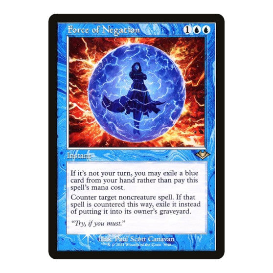 Force of Negation Retro Frame Modern Horizons (MH1) - (#9, Rare) (Foil, Lightly Played)