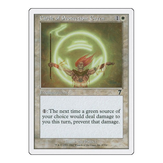 Circle of Protection Green 7th Edition (7ED) - (, Moderately Played)