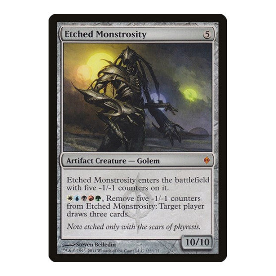 Etched Monstrosity New Phyrexia (NPH) - (Foil, Moderately Played)