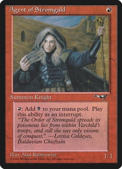Agent of Stromgald (Woman Holding Staff) Alliances (ALL) - (#95, Common) (, Moderately Played)