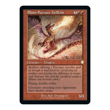 Blast Furnace Hellkite Retro Frame Commander: The Brothers' War (BRC) - (#12, Rare) (, Moderately Played)