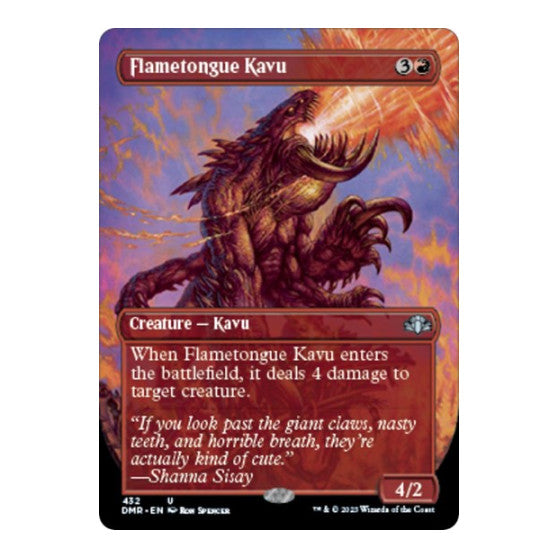 Flametongue Kavu Borderless Dominaria Remastered (DMR) - (, Lightly Played)