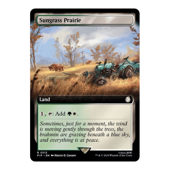 Sungrass Prairie Extended Art Universes Beyond: Fallout (PIP) - (Foil, Lightly Played)