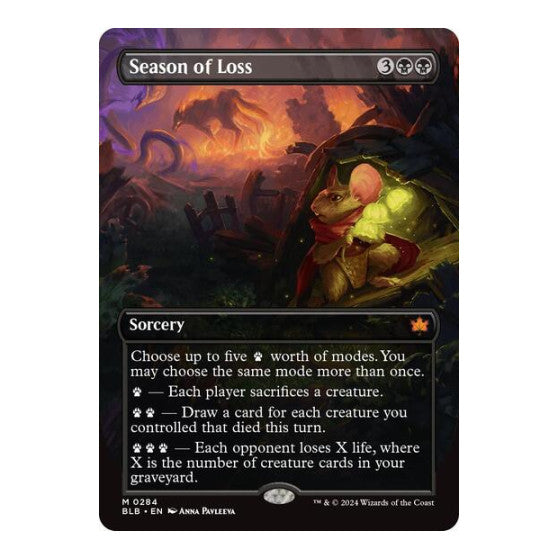 Season of Loss Borderless Bloomburrow (BLB) - (#284, Mythic Rare) (, Near Mint)