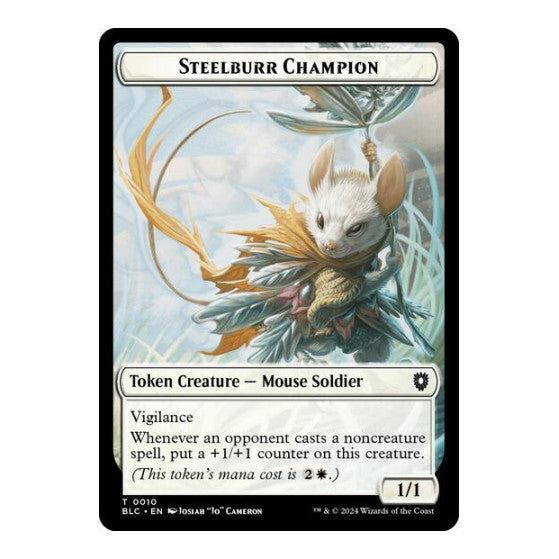 Steelburr Champion Squid Double Sided Token Commander: Bloomburrow (BLC) - (, Near Mint)