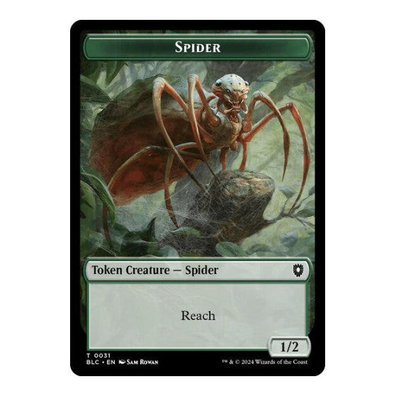 Spider Blood Double Sided Token Commander: Bloomburrow (BLC) - (, Near Mint)