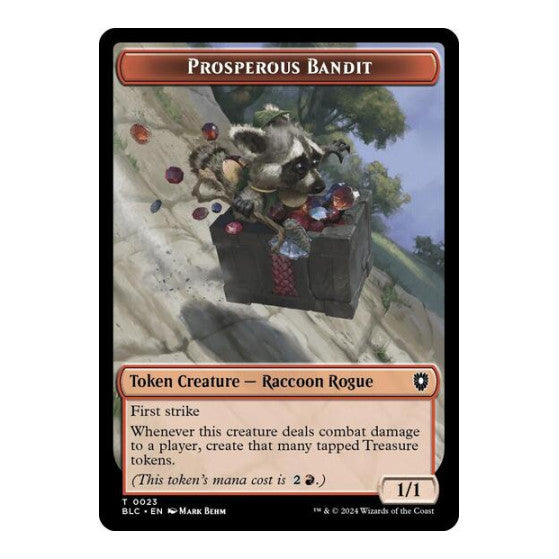 Prosperous Bandit Treasure Double Sided Token Commander: Bloomburrow (BLC) - (, Near Mint)