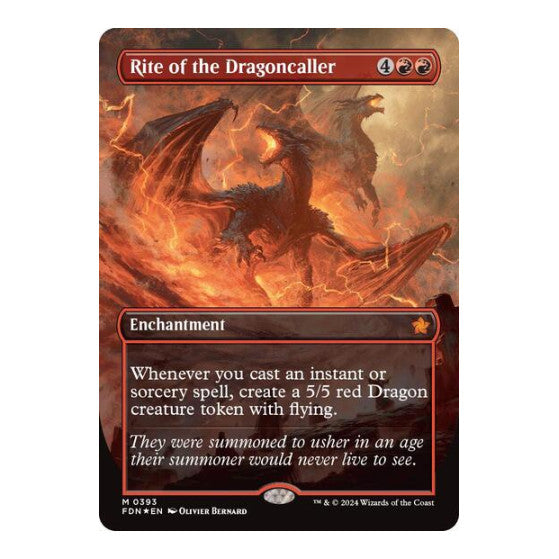 Rite of the Dragoncaller (Borderless) (Mana Foil) Foundations (FDN) - (Foil, Near Mint)