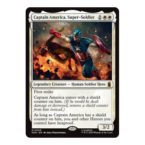 Captain America, Super-Soldier Marvel Super Heroes (MSH) - (#9, Mythic Rare) (, Lightly Played)