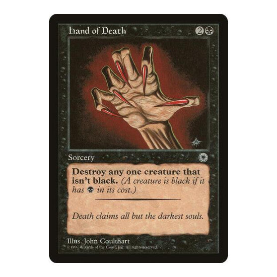 Hand of Death Reminder Text Portal (POR) - (, Moderately Played)