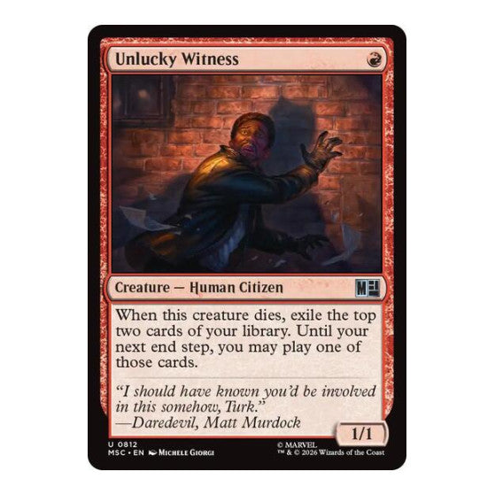 Unlucky Witness Commander: Marvel Super Heroes (MSC) - (Foil, Near Mint)