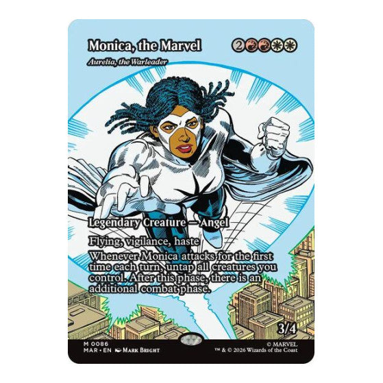 Monica, the Marvel - Aurelia, the Warleader (Borderless) Marvel Universe Eternal-Legal (MAR) - (#86, Mythic Rare) (, Near Mint)