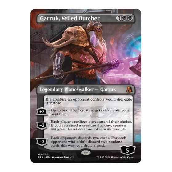 Garruk, Veiled Butcher (Borderless) Reality Fracture (FRA) - (, Near Mint)