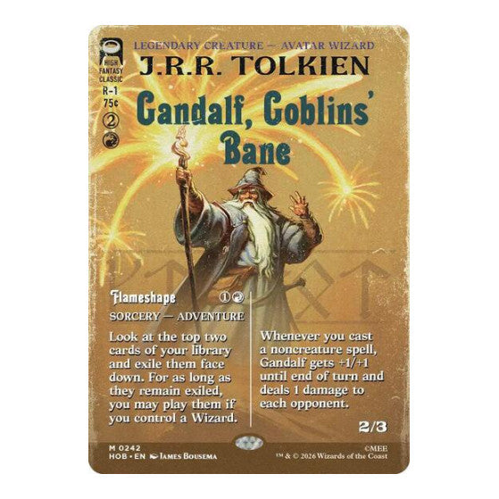 Gandalf Goblins Bane Borderless The Hobbit (HOB) - (#242, Mythic Rare) (, Near Mint)