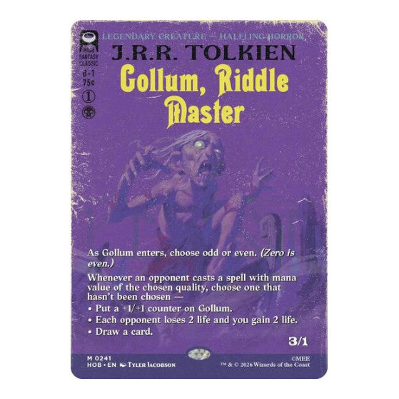Gollum Riddle Master Borderless The Hobbit (HOB) - (#241, Mythic Rare) (Foil, Near Mint)