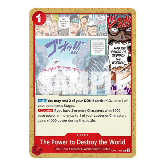 The Power to Destroy the World The World's Strongest Warriors (OP17) - (, Near Mint)