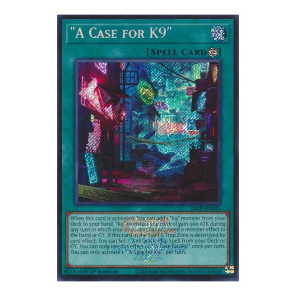 A Case for K9 Emblazoned Secret Rare Limited Pack World Championship 2026 (26LP) - (1st Edition, Near Mint)