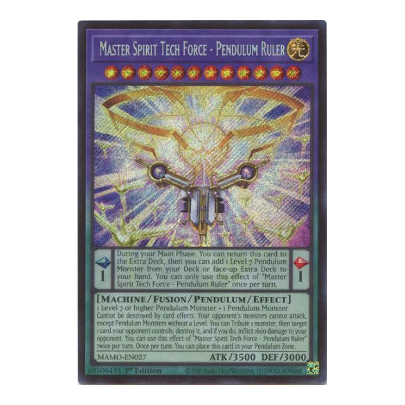 Master Spirit Tech Force Pendulum Ruler Secret Rare Magnificent Monsters (MAMO) - (#MAMO-EN027, Secret Rare) (1st Edition, Near Mint)