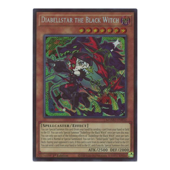 Diabellstar the Black Witch Secret Rare Magnificent Monsters (MAMO) - (#MAMO-EN032, Secret Rare) (1st Edition, Near Mint)