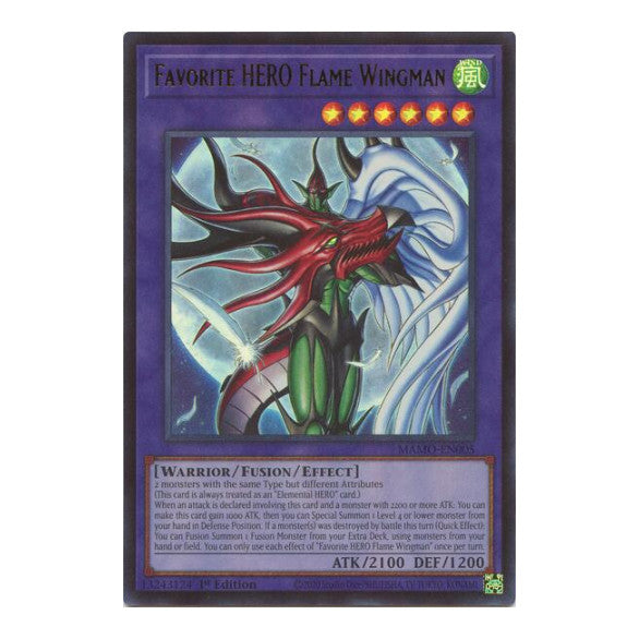 Favorite HERO Flame Wingman Magnificent Monsters (MAMO) - (#MAMO-EN005, Ultra Rare) (1st Edition, Near Mint)