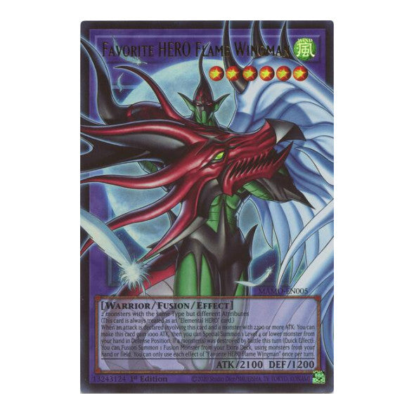 Favorite HERO Flame Wingman Extended Art Magnificent Monsters (MAMO) - (#MAMO-EN005, Ultra Rare) (1st Edition, Near Mint)