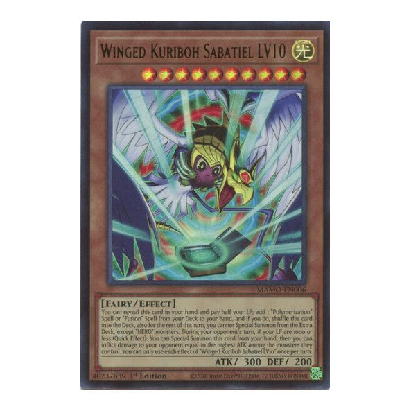 Winged Kuriboh Sabatiel LV10 Magnificent Monsters (MAMO) - (#MAMO-EN006, Ultra Rare) (1st Edition, Near Mint)