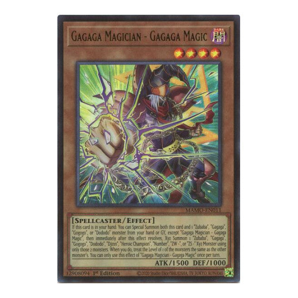 Gagaga Magician Gagaga Magic Magnificent Monsters (MAMO) - (#MAMO-EN011, Ultra Rare) (1st Edition, Near Mint)