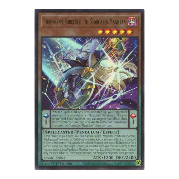 Horoscope Sorcerer the Stargazer Magician Magnificent Monsters (MAMO) - (#MAMO-EN014, Ultra Rare) (1st Edition, Near Mint)