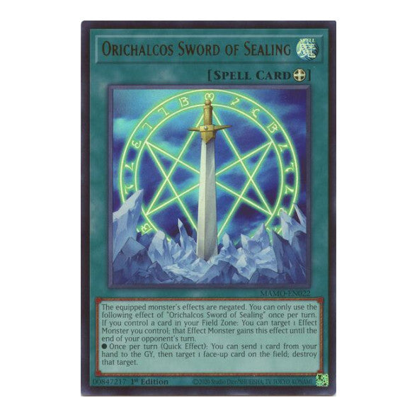 Orichalcos Sword of Sealing Magnificent Monsters (MAMO) - (#MAMO-EN022, Ultra Rare) (1st Edition, Near Mint)