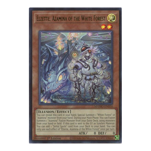 Elzette Azamina of the White Forest Magnificent Monsters (MAMO) - (#MAMO-EN054, Ultra Rare) (1st Edition, Near Mint)
