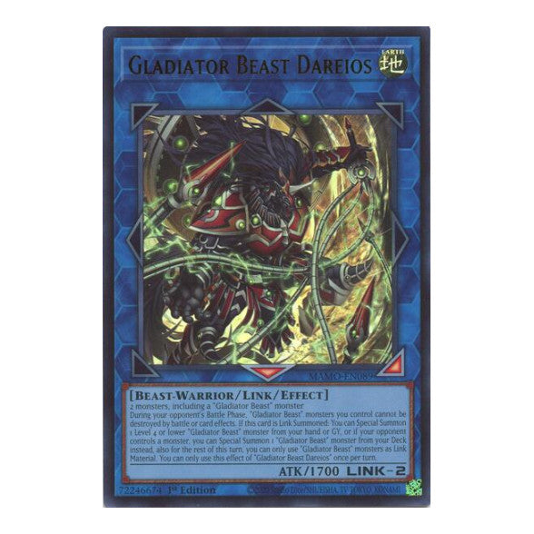 Gladiator Beast Dareios Magnificent Monsters (MAMO) - (#MAMO-EN089, Ultra Rare) (1st Edition, Near Mint)