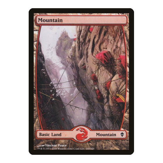 Mountain 245 Full Art Zendikar (ZEN) - (, Lightly Played)