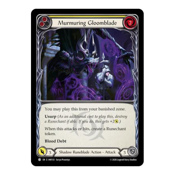 Murmuring Gloomblade (Yellow) Usurp the Shadow Throne (IAR) - (, Near Mint)